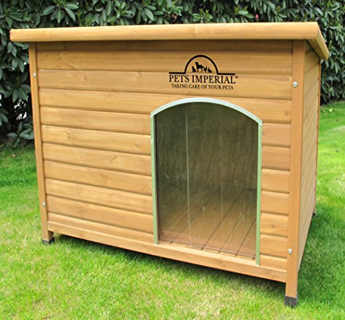 Pets Imperial® Große, isolierte Norfolk Hundehütte aus Holz mit