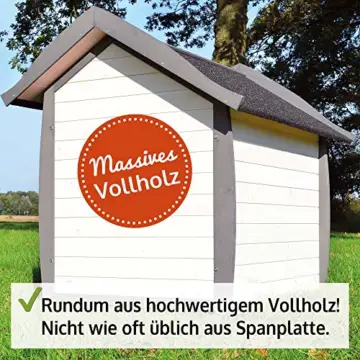 zooprinz wetterfeste Hundehütte Bella - aus massivem Holz - perfekt für draußen - mit umweltfreundlicher Farbe gestrichen in modernen Farben - 3 Größen zur Wahl - 3